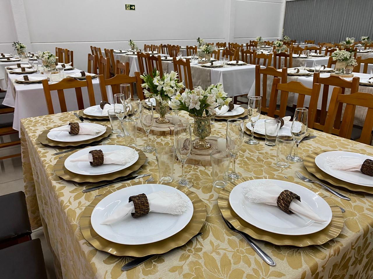 Salão preparado para um evento privado